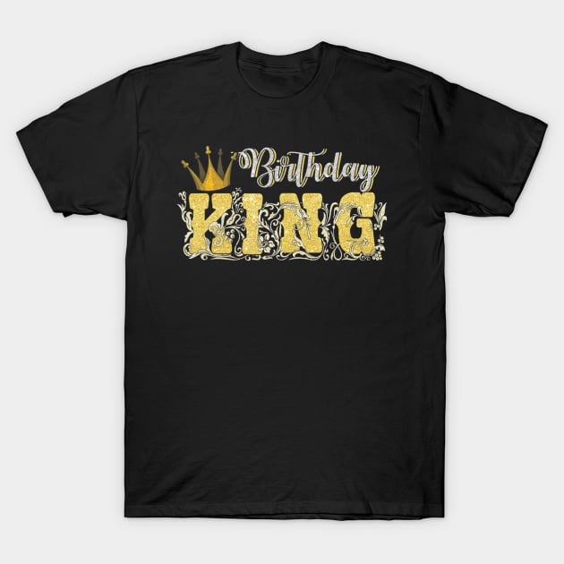 Birthday King Gold Crown T-Shirt by brandysarahch